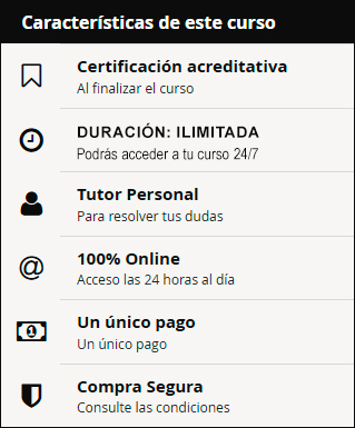 caracteristicas del curso